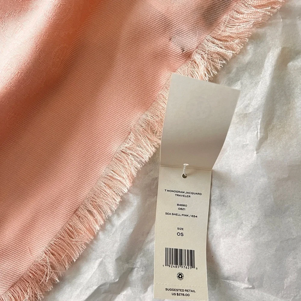TORY BURCH• T Monogram JAQUARD TRAVELLER SCARF/WRAP Shawl Scarf